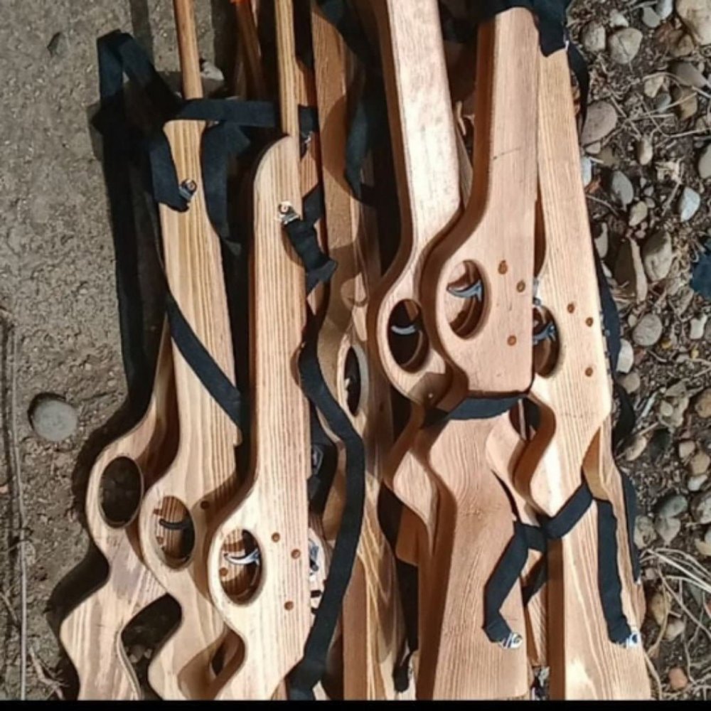 1- Wooden Rubber Band Pretend Toy Rifle
